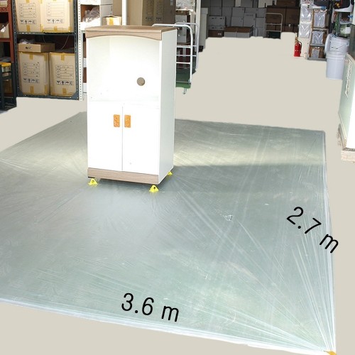 국내-세이프코트의 보양비닐 페인트작업 덮개용 / 깔판용 약3평크기 - 고밀도 HDPE 투명비닐 - 3.6m x 2.7m 